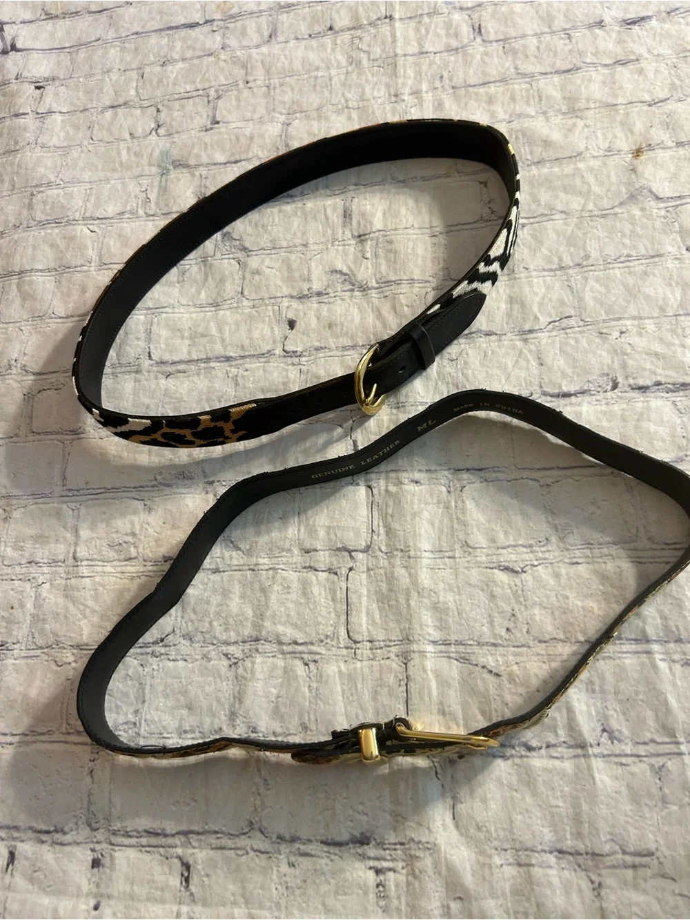 DBU MULTI ANIMAL PRINT LEATHER AND MULTI ANIMAL PRINT LEATHER BELTS (2) ARTSY